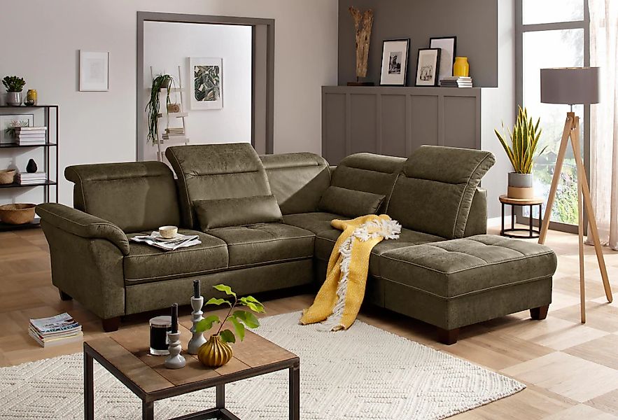 Home affaire Ecksofa »Solvei L-Form« wahlweise auch mit Kopfteilverstellung günstig online kaufen