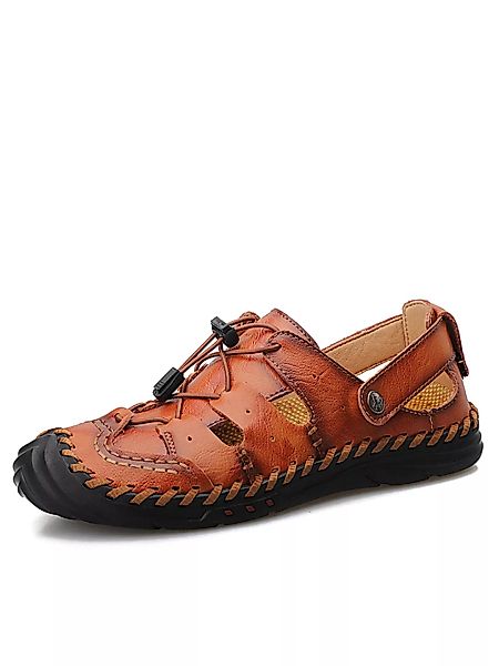 Herren Handnähen rutschfeste elastische Spitze Outdoor Casual Leder Sandale günstig online kaufen