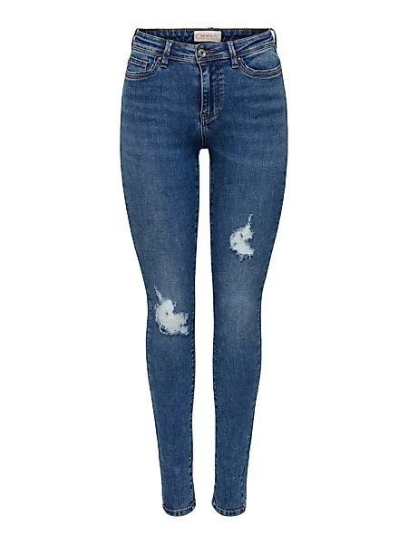 ONLY Skinny-fit-Jeans ONLWAUW MID SK DESTROY DNM BJ209 mit Destroyed Effekt günstig online kaufen