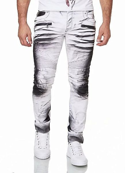KINGZ Slim-fit-Jeans im Batik-Look günstig online kaufen