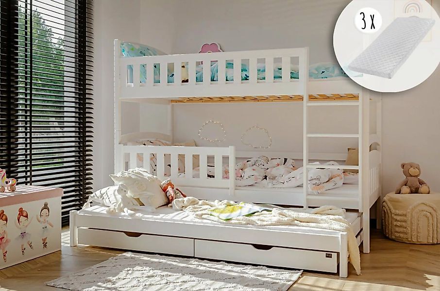 Kids Collective Etagenbett Hochbett Kinderbett 90x200 cm mit Lattenrost und günstig online kaufen