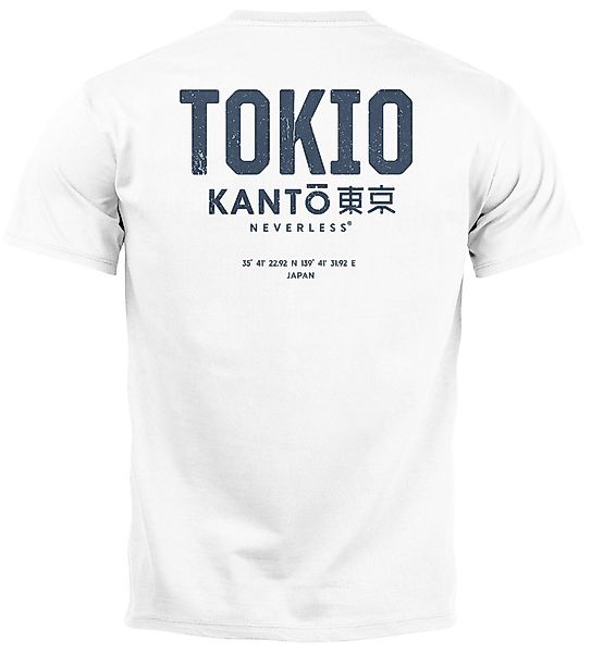 Neverless Print-Shirt Herren T-Shirt Backprint Tokyo günstig online kaufen