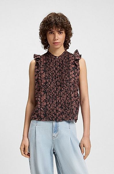 BOSS ORANGE Klassische Bluse C_Bantiana mit Ajour Details, Stehkragen günstig online kaufen