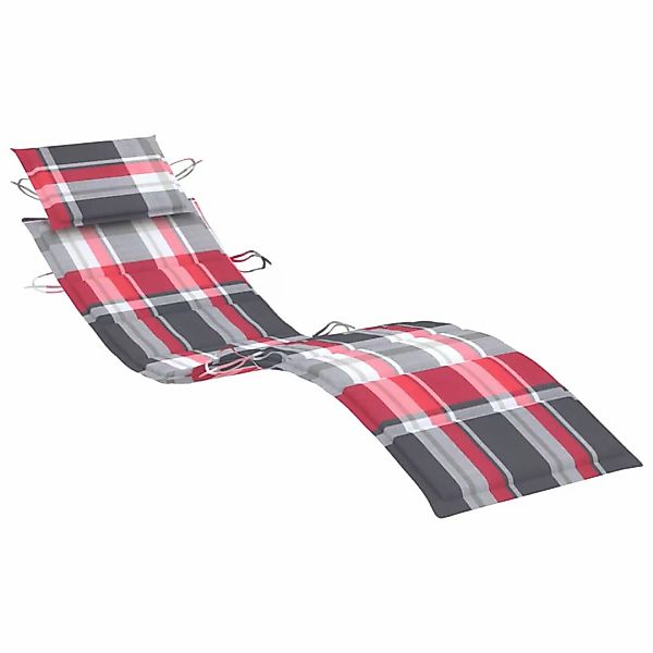 vidaXL Sitzauflage Sonnenliegen-Auflage Rot Karomuster 186x58x4 günstig online kaufen