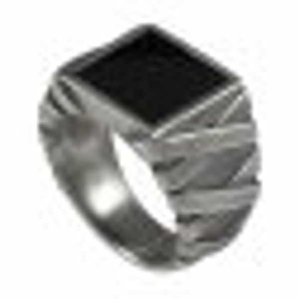 Ring 925/- Sterling Silber matt oxidiert Onyx günstig online kaufen