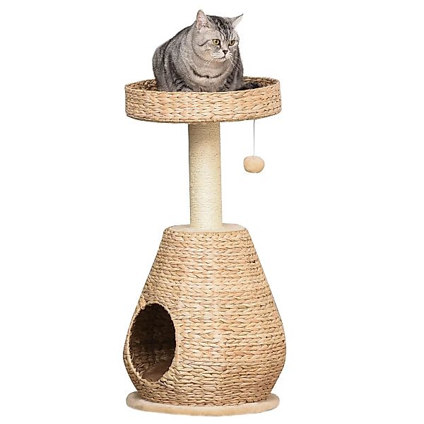 PawHut Katzenbaum Kratzbaum  Kätzchen Möbel mit Katzenhöhle, Ballspielzeug, günstig online kaufen