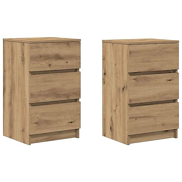 vidaXL Nachttische mit 3 Schubladen 2 Stk, Artisan-Eiche 39x35x65 cm 861354 günstig online kaufen