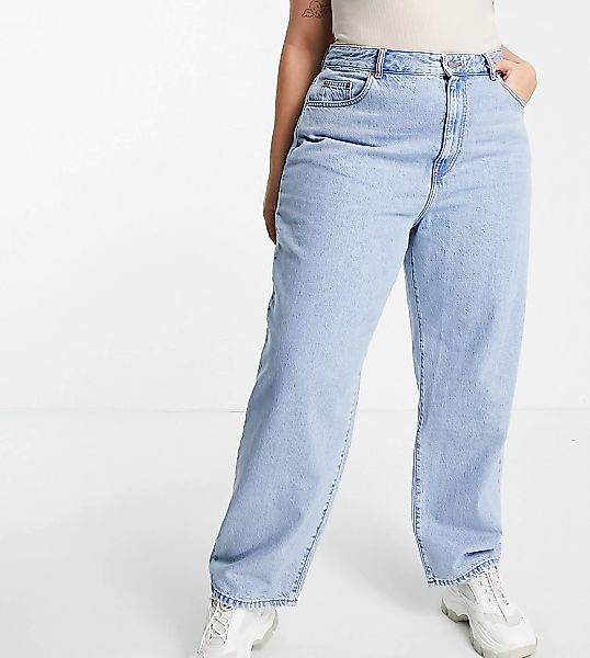 Dr Denim Plus – Bella – Oversize-Mom-Jeans in verwaschenem Hellblau günstig online kaufen