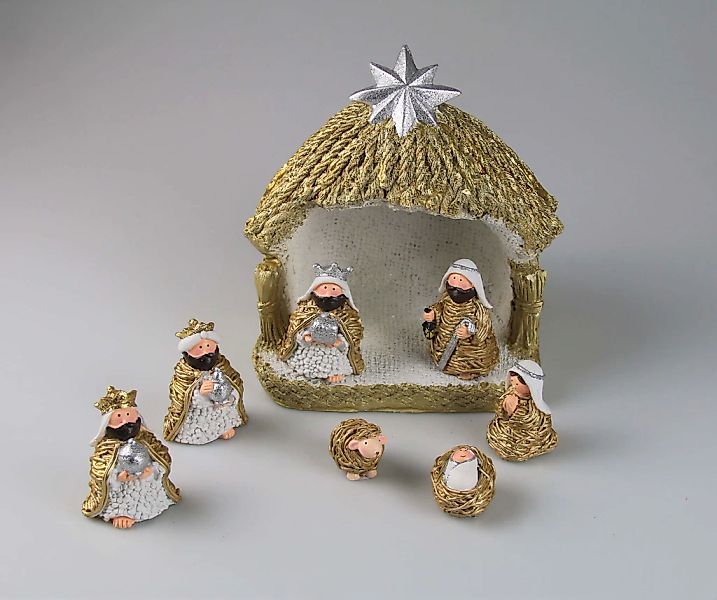 AM Design Krippe »Weihnachtsdeko«, (8 tlg.), inklusive 7 Figuren, Maße: ca. günstig online kaufen