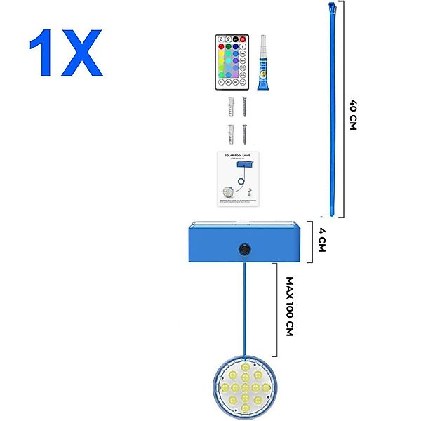 JOYOLEDER Pool-Lampe Solar Unterwasser Licht Poolbeleuchtung günstig online kaufen