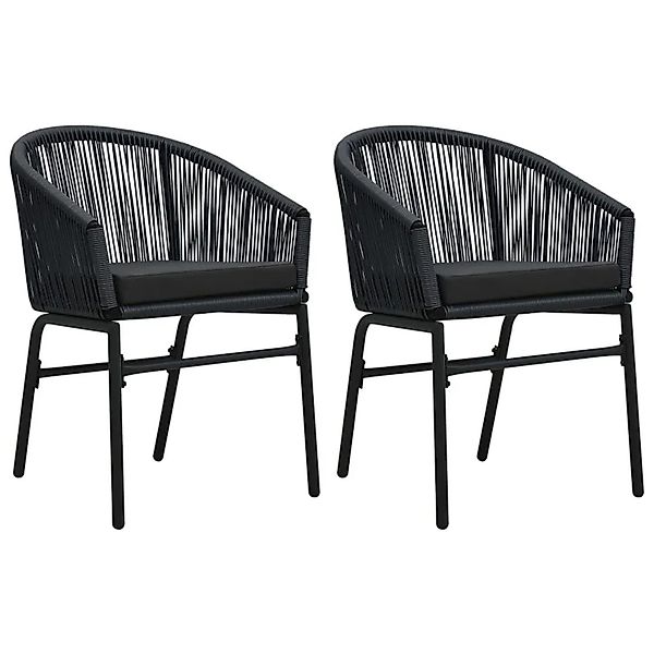 vidaXL Gartenstühle 2 Stk Schwarz PE-Rattan 48135 günstig online kaufen