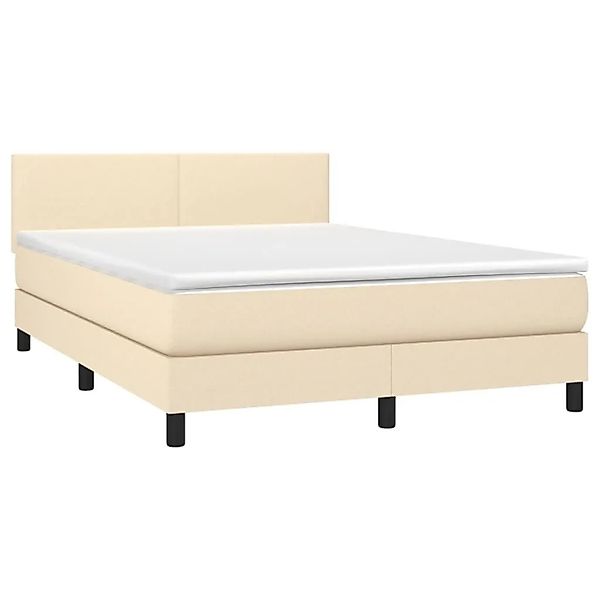 vidaXL Boxspringbett mit Matratze & LED Creme 140x200 cm Stoff 3133002 günstig online kaufen