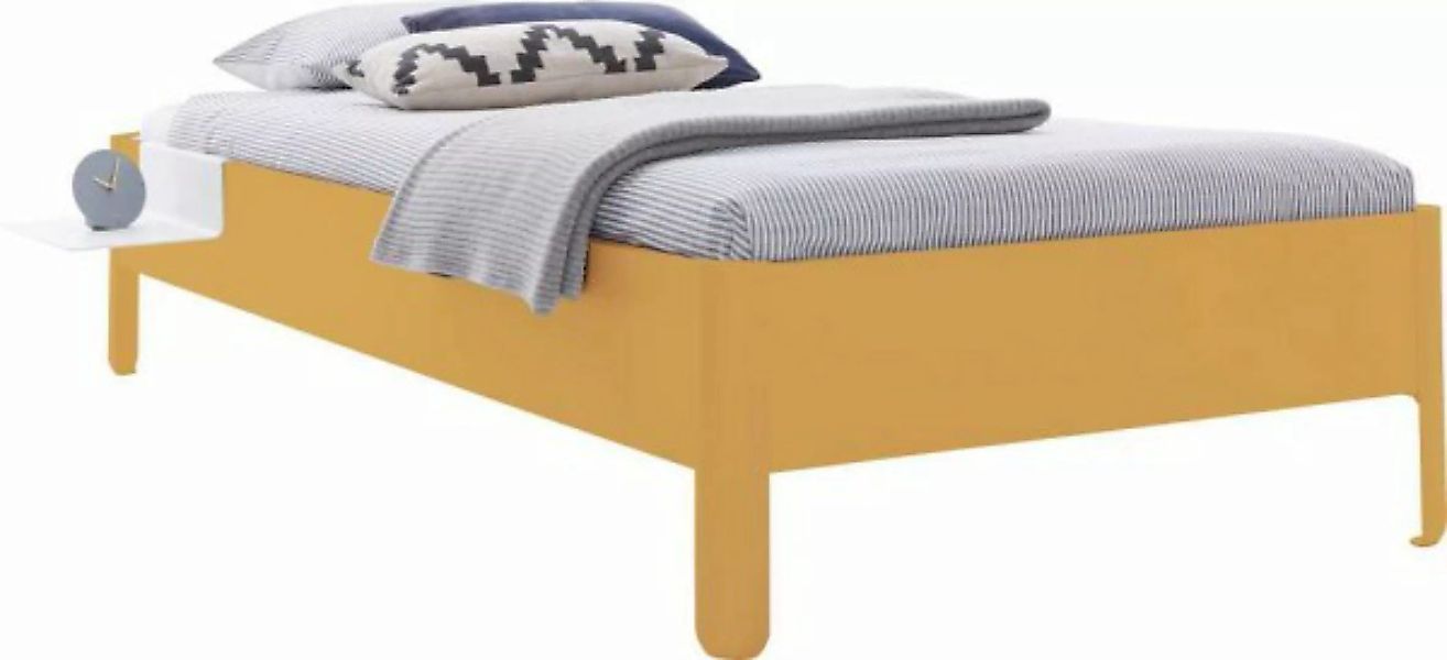 NAIT Einzelbett farbig lackiert 120 x 210cm Ohne Kopfteil Bambustiefgelb günstig online kaufen