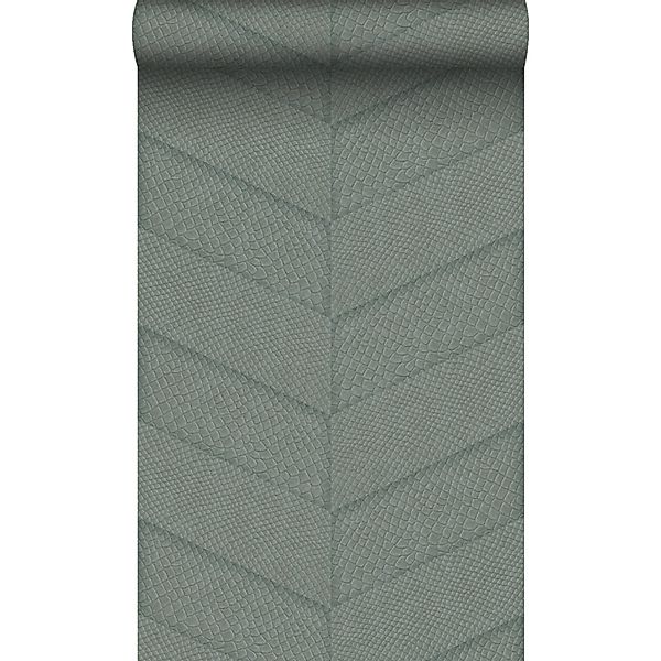 Origin Wallcoverings Tapete Fliesenmuster mit Schlangenhaut-Motiv Blaugrau günstig online kaufen