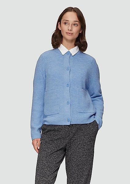 s.Oliver Cardigan Strickjacke Strickjacke aus Alpakamix mit aufgesetzten Ta günstig online kaufen