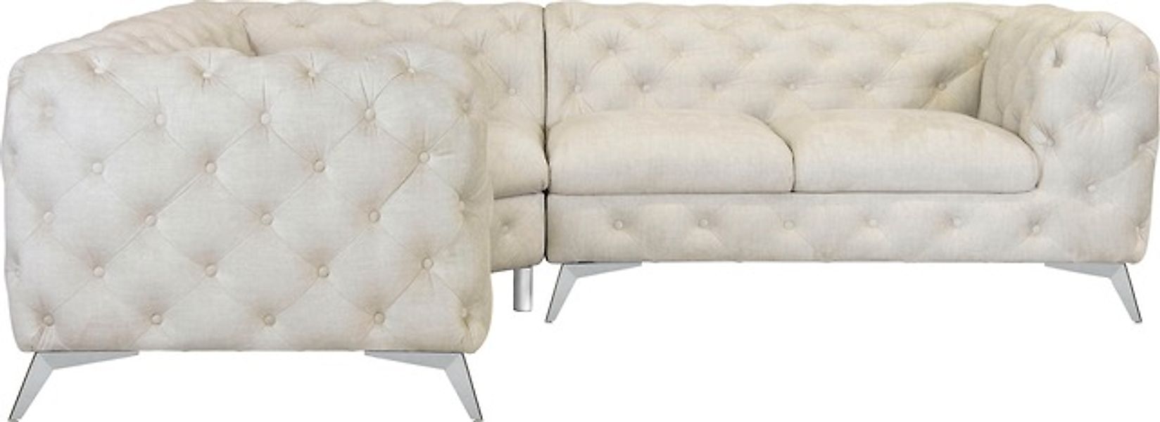 Home affaire Chesterfield-Sofa »Ecksofa GLYNIS L-Form mit Wellenunterfederu günstig online kaufen