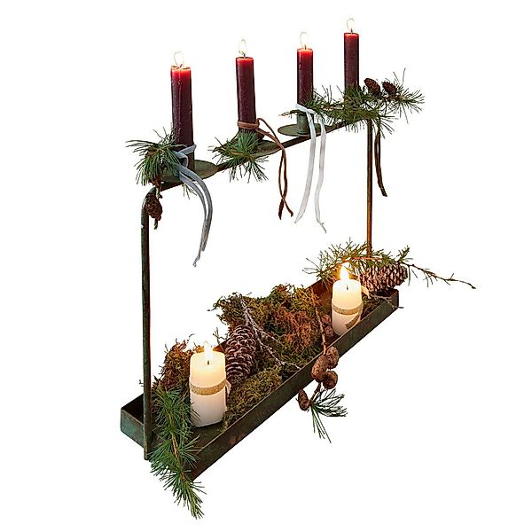 Mirabeau Weihnachtsfigur Kerzenständer Valenzas antikgrün/gold (kein günstig online kaufen