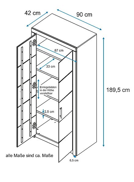 VOGL Möbelfabrik Aktenschrank "Toronto", in 2 Breiten, teilmassiv, Fächer f günstig online kaufen