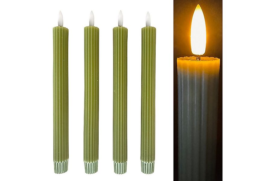Online-Fuchs LED-Kerze 4 moderne LED Stabkerzen im Set aus Echtwachs mit Ti günstig online kaufen