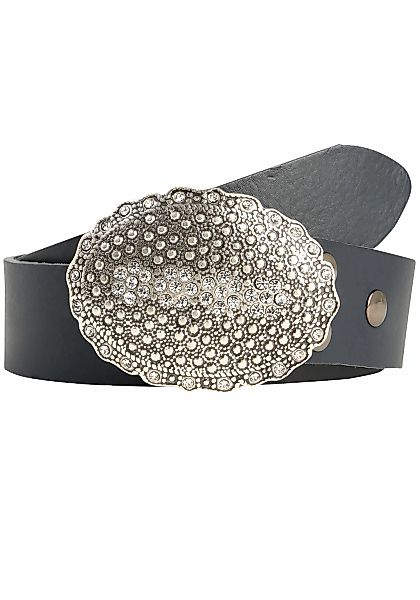 Rettungsring Gürtel Ledergürtel mit austauschbarer Schließe "Oval Nieten Mi günstig online kaufen