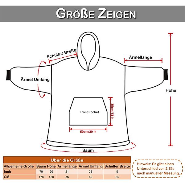 Wohndecke Ärmeldecke Tragbare Decke,Wohndecke,Fleecedecke,Kuscheldecke, BTT günstig online kaufen