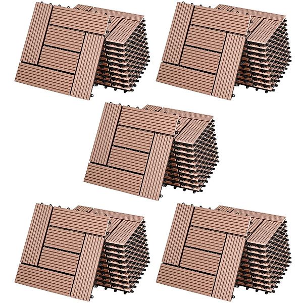 Casaria Holzfliesen 22x Klassik Terrakotta, Terrassenfliesen günstig online kaufen