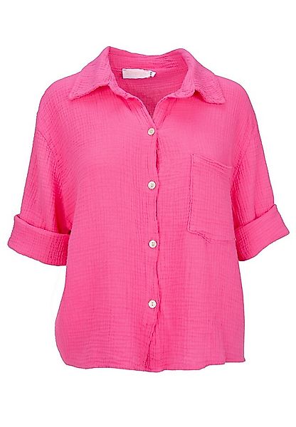 Seasons of April Hemdbluse CELINA MUSSELIN Kurze Damen Musselin Bluse mit T günstig online kaufen