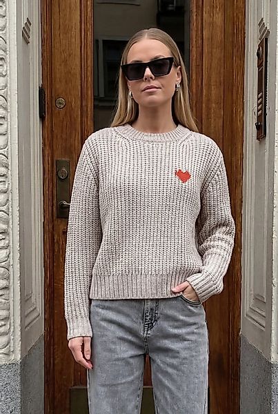 six-o-seven Strickpullover Damen Grobstrick Pullover Beige mit Herzmotiv, C günstig online kaufen
