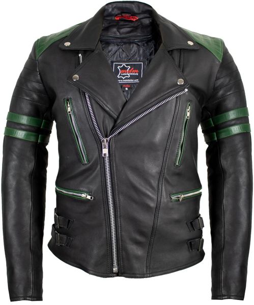 MDM Motorradjacke Herren Retro Lederjacke Motorrad günstig online kaufen