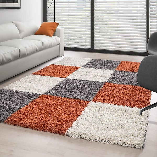 Carpettex Hochflor-Teppich Kariert Design, Läufer, Höhe: günstig online kaufen
