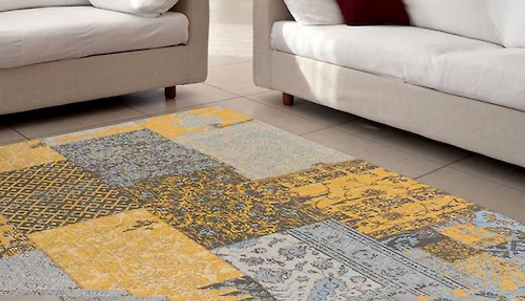 my home Teppich »Ella«, rechteckig, 10 mm Höhe, Vintage Design, Wohnzimmer günstig online kaufen
