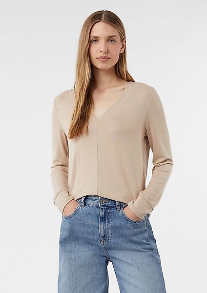 comma Langarmshirt T-Shirt Langarmshirt aus Viskosemix günstig online kaufen