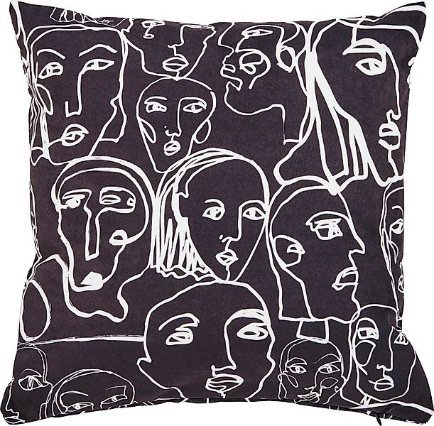done. Dekokissen "Velour Print Black Crowd" Beidseitig bedruckte Kissenhüle günstig online kaufen