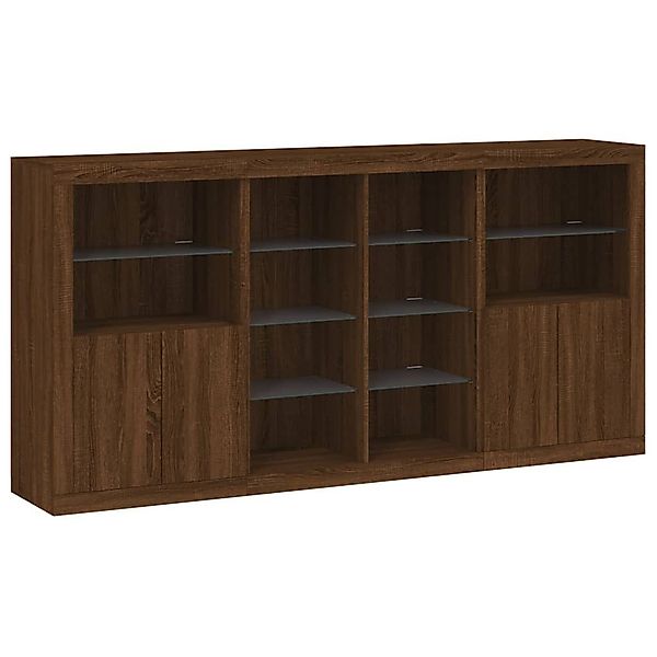 vidaXL Sideboard Sideboard mit LED-Leuchten Braun günstig online kaufen