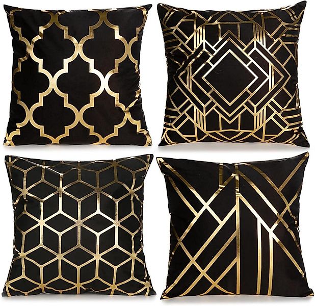 LuxusKollektion Dekokissen Samt Kissenbezug 45x45cm 4 günstig online kaufen