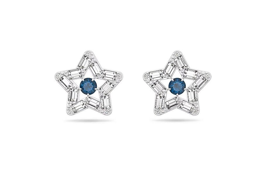 Swarovski Paar Ohrstecker Stella Ohrstecker, Stern, Blau, Rhodiniert 563918 günstig online kaufen