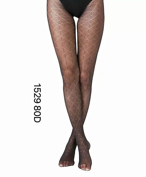 COFI 1453 Leggings Damen Strumpfhose mit Muster 80 Den Durchsichtig Baumwol günstig online kaufen