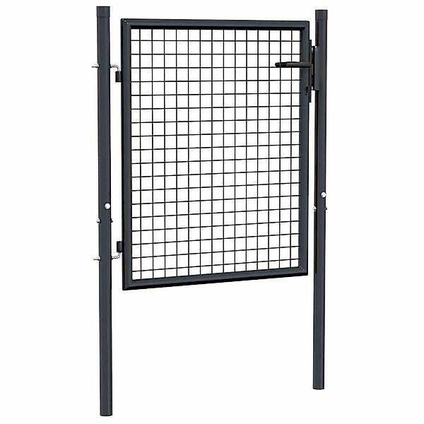 vidaXL Gitter-Gartentor Verzinkter Stahl 100 x 75 cm Grau 145771 günstig online kaufen