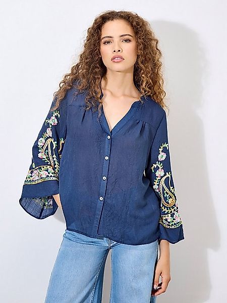 Apricot Blusentop Paisley Bluse mit Glockenärmeln, mit geschmückten Armen günstig online kaufen