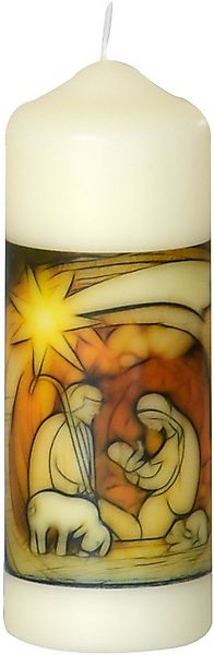 Jacob Flügel GmbH Kerzenmanufaktur Adventskerze Weihnachtskerze "Krippenmot günstig online kaufen