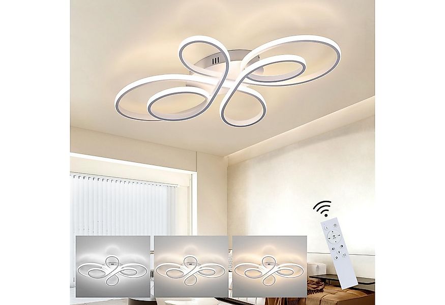 Nettlife LED Deckenleuchte Modern Schwarz Dimmbar Wohnzimmer 65W 40/66/80/1 günstig online kaufen