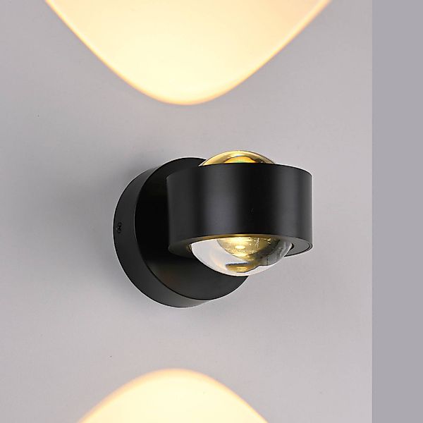 SCHÖNER WOHNEN LED-Wandlampe Chia, schwarz, 3.000 K, up/down günstig online kaufen