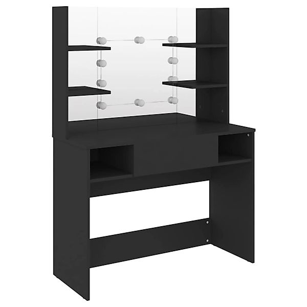 vidaXL Schminktisch mit LED-Beleuchtung 100x40x135 cm MDF Schwarz günstig online kaufen