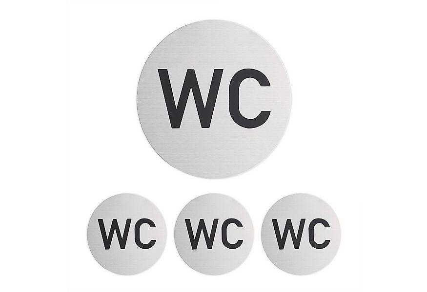 relaxdays Dekohänger 4er Set WC Schild selbstklebend (4 St., 4er Set) günstig online kaufen