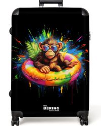 NoBoringSuitcases.com© Hartschalen-Trolley Sommeräffchen mit buntem Schwimm günstig online kaufen