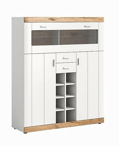 möbelvita Buffet Rio Barschrank B/H/T 117x140x37,5 in weiß matt günstig online kaufen