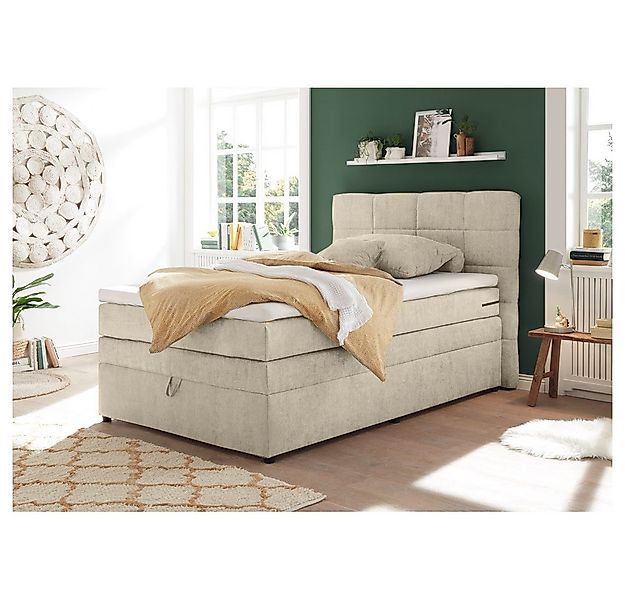 Lomadox Boxspringbett TEREZIN-09, Jugendbett, 120x200, mit Bettkasten, Härt günstig online kaufen