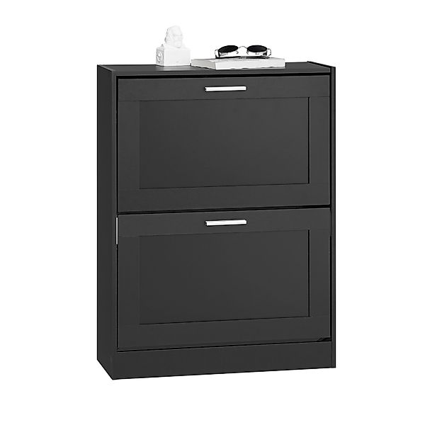 SoBuy Schuhschrank mit 2 Klappen Schuhkommode Schuhregal Schmal 60x80x25cm günstig online kaufen