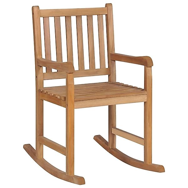 vidaXL Schaukelstuhl mit Anthrazit Kissen Massivholz Teak Modell 1 günstig online kaufen