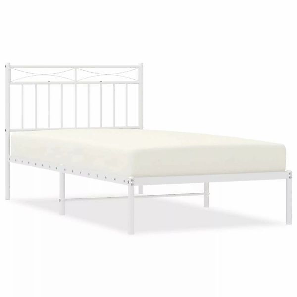 vidaXL Bettgestell mit Kopfteil Metall Weiß 100x190 cm Modell 181908234 günstig online kaufen
